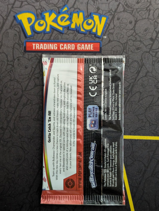 Pokémon - Scarlet & Violet 151 - Sealed Booster Pack - Back View