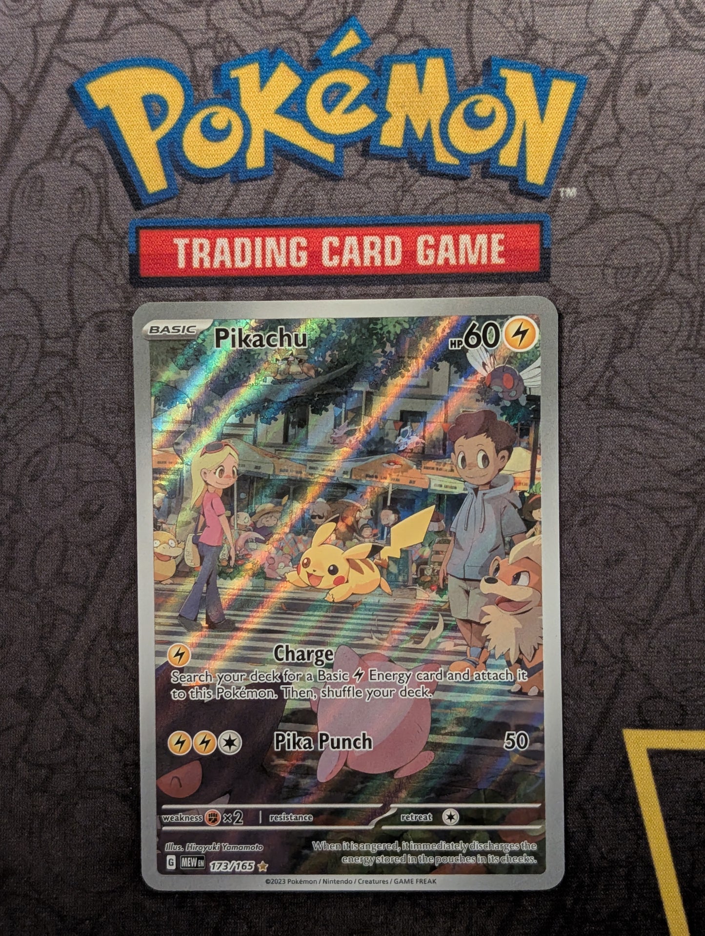 Pokémon - Pikachu - 173/165 - Scarlet & Violet 151 - Illustration Rare - Near Mint - Front View