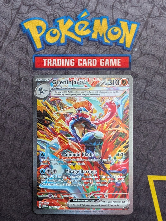 Pokémon - Greninja Ex - 214/167 - Twilight Masquerade - Special Illustration - Near Mint - Front View