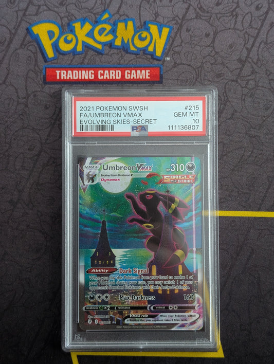 Pokémon - Umbreon VMax - 215/203 - Evolving Skies - Alternative Art - PSA 10 - Front View
